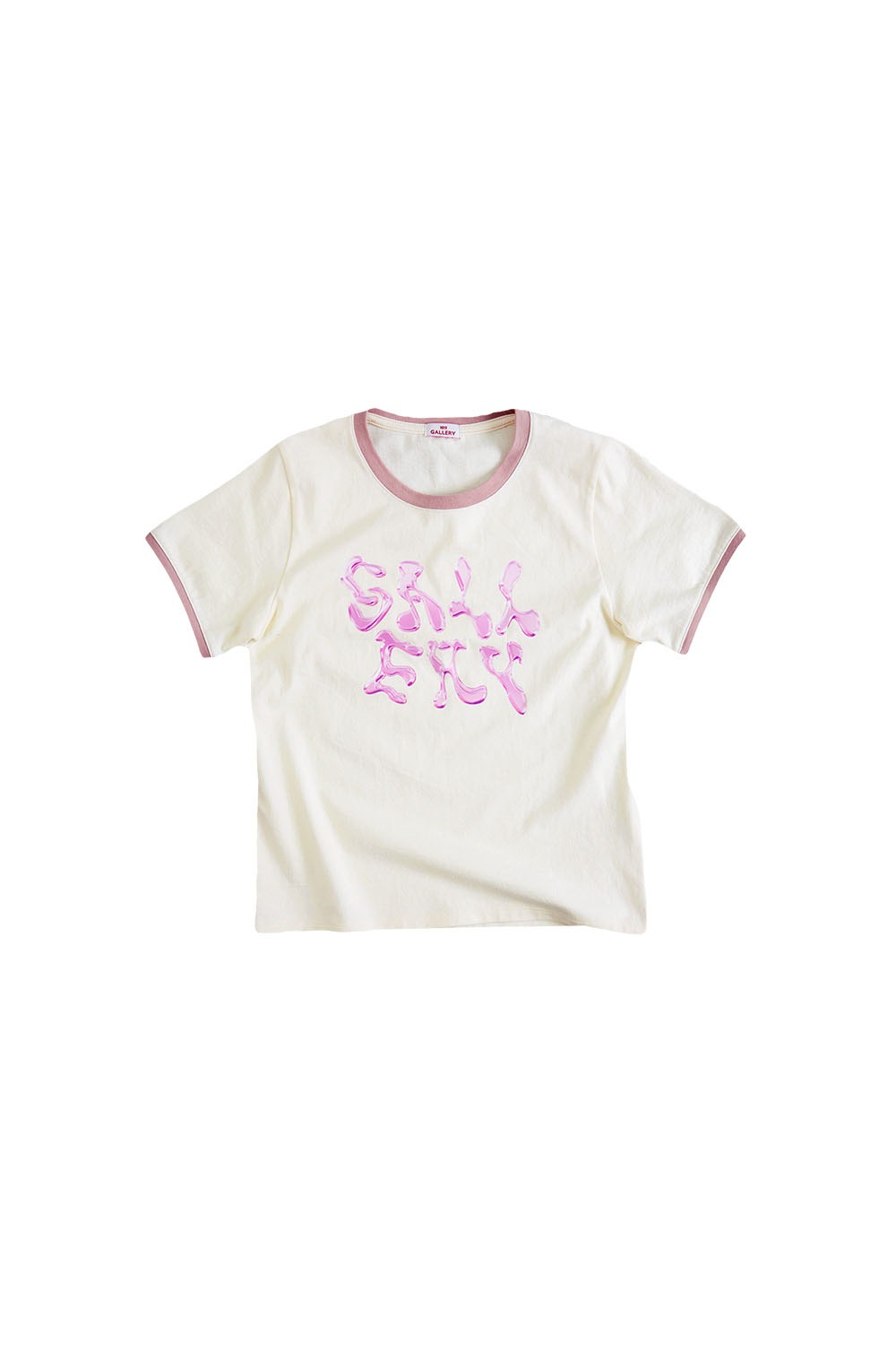 Gallery Baby Ringer T-shirt - Ivory / Pink